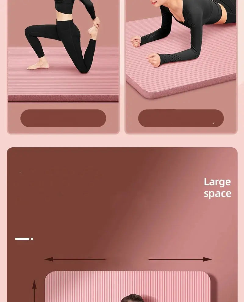10mm Yoga Mat Thick Non-slip Exercise Fitness Workout Mats for Home Pilates Environmentally Friendly Yoga Mat Nova Trendz
