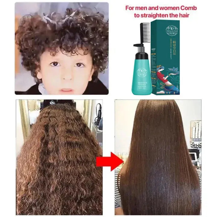 Hair Straightening Cream And Comb Set Nourishing No Hurting Repair Damaged Hair Keratin Smooth Care Improving Frizziness Ionperm Nova Trendz