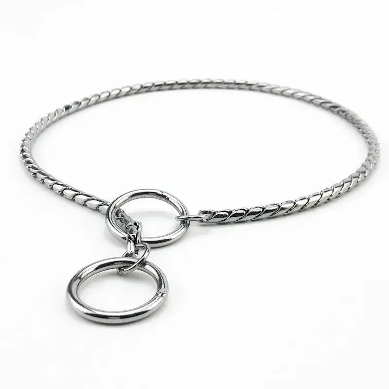 Copper Snake P Chain Dog Collar Small Puppy Large Dog Collar Necklace Choker Pet Training Supplies Slip Collar Gold Sliver Black - Nova Trendz
