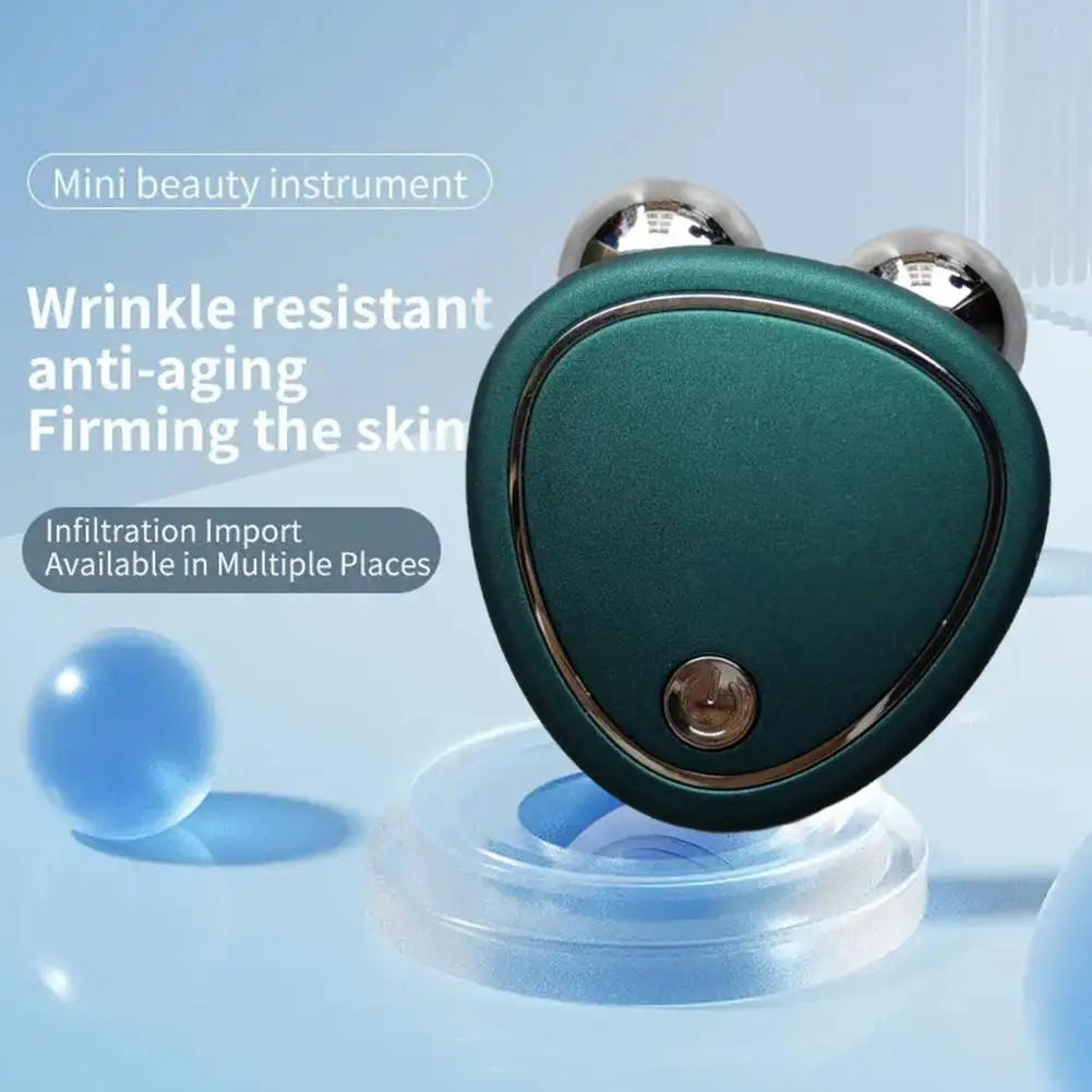Green EMS Face Lift Massager Machine Roller Microcurrent Facial Device Beauty Instrument Rejuvenation Tighten Skin Face Tool