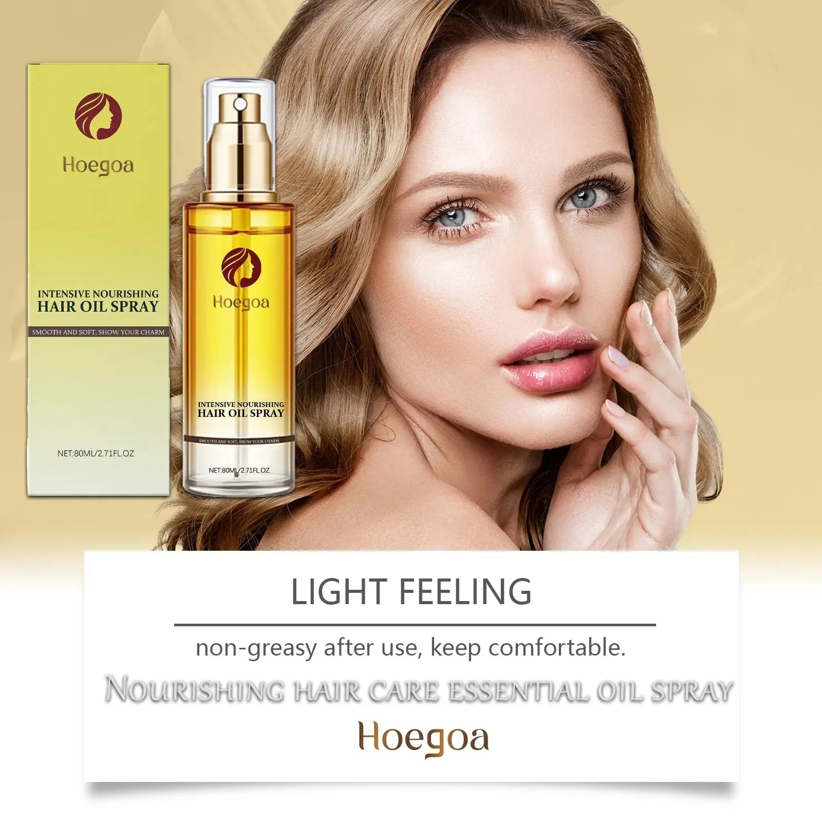 Hoegoa 80ml Nourishing Hair Care Essential Oil spray Soften and Nourish Hair, Moisturize, Improve Dry Scalding Dyeing Care spray Nova Trendz