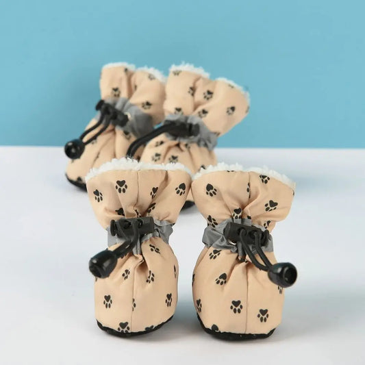 4pcs/set Durable Waterproof Winter Pet Dog Shoes Anti-slip Thick Pet Footwear Puppy Dogs Socks Booties