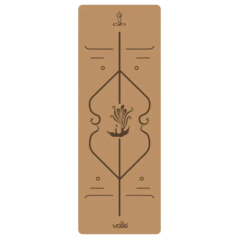 ‌Natural Rubber & Cork Yoga Mat - 68cm Extra-Wide 5mm Thick Gymnastic Mat with Laser-Engraved Alignment Lines & Logo Printing‌ ‌ Nova Trendz