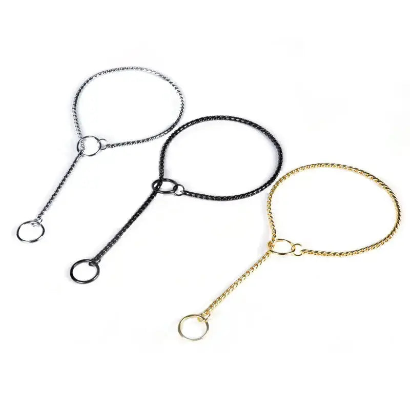 Copper Snake P Chain Dog Collar Small Puppy Large Dog Collar Necklace Choker Pet Training Supplies Slip Collar Gold Sliver Black - Nova Trendz