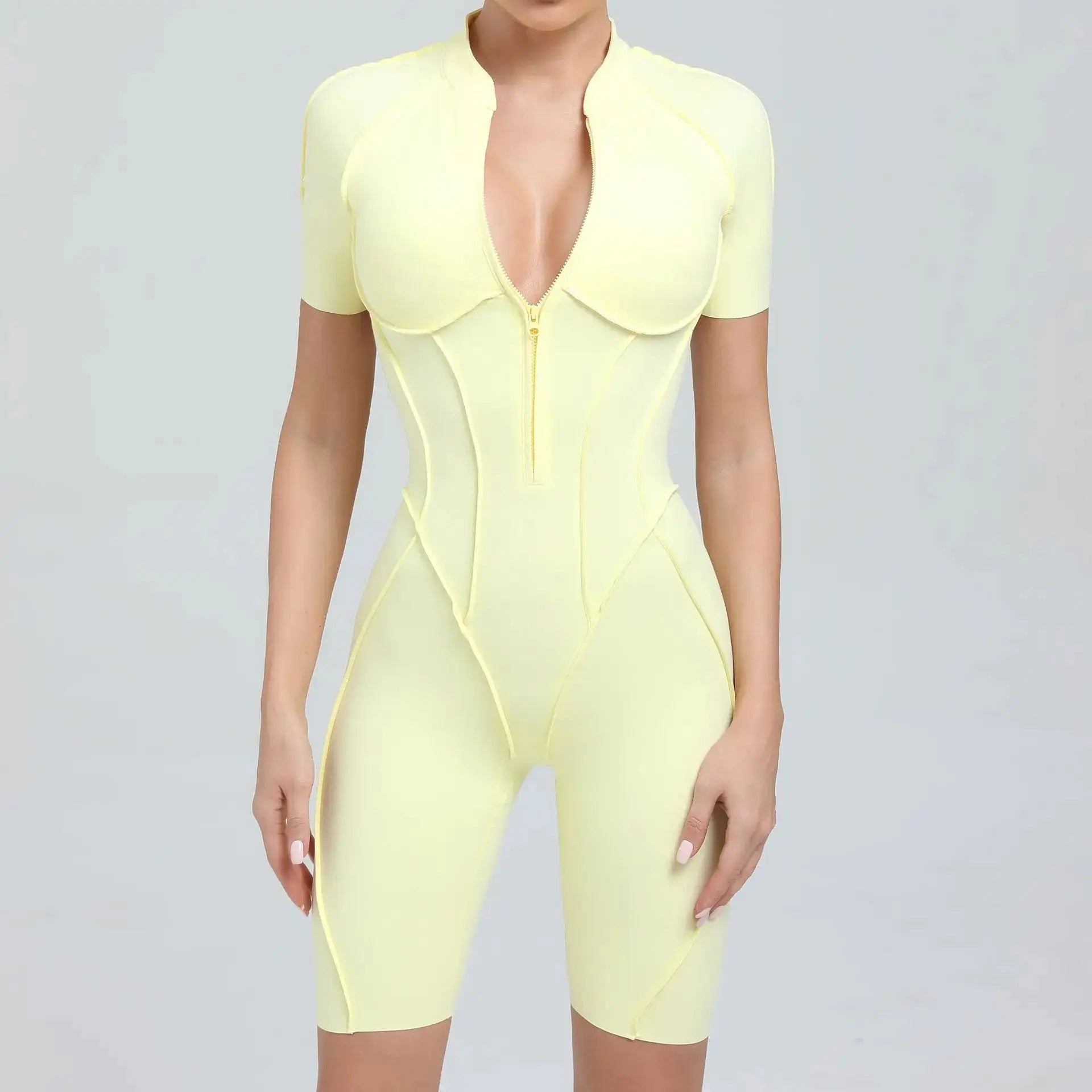 New Seamless Yoga Jumpsuits Sports Fitness Hip-lifting Backless Skinny Zipper One-Piece Workout Clothing Gym Bodysuit for Women - Nova Trendz