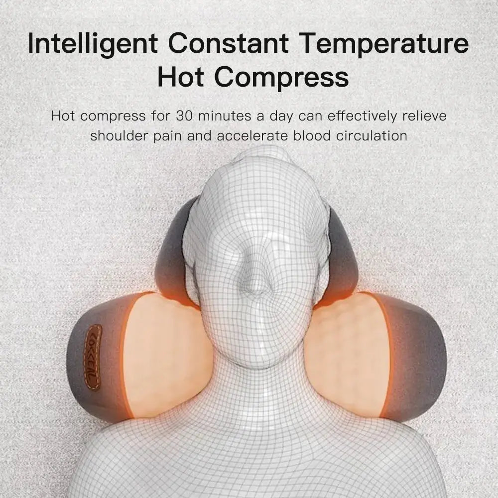 Electric Neck Massager Pillow Vibration Heating Massage Neck Traction Stretcher Support Cervical Spine Pain Relief Sleep Relax Nova Trendz
