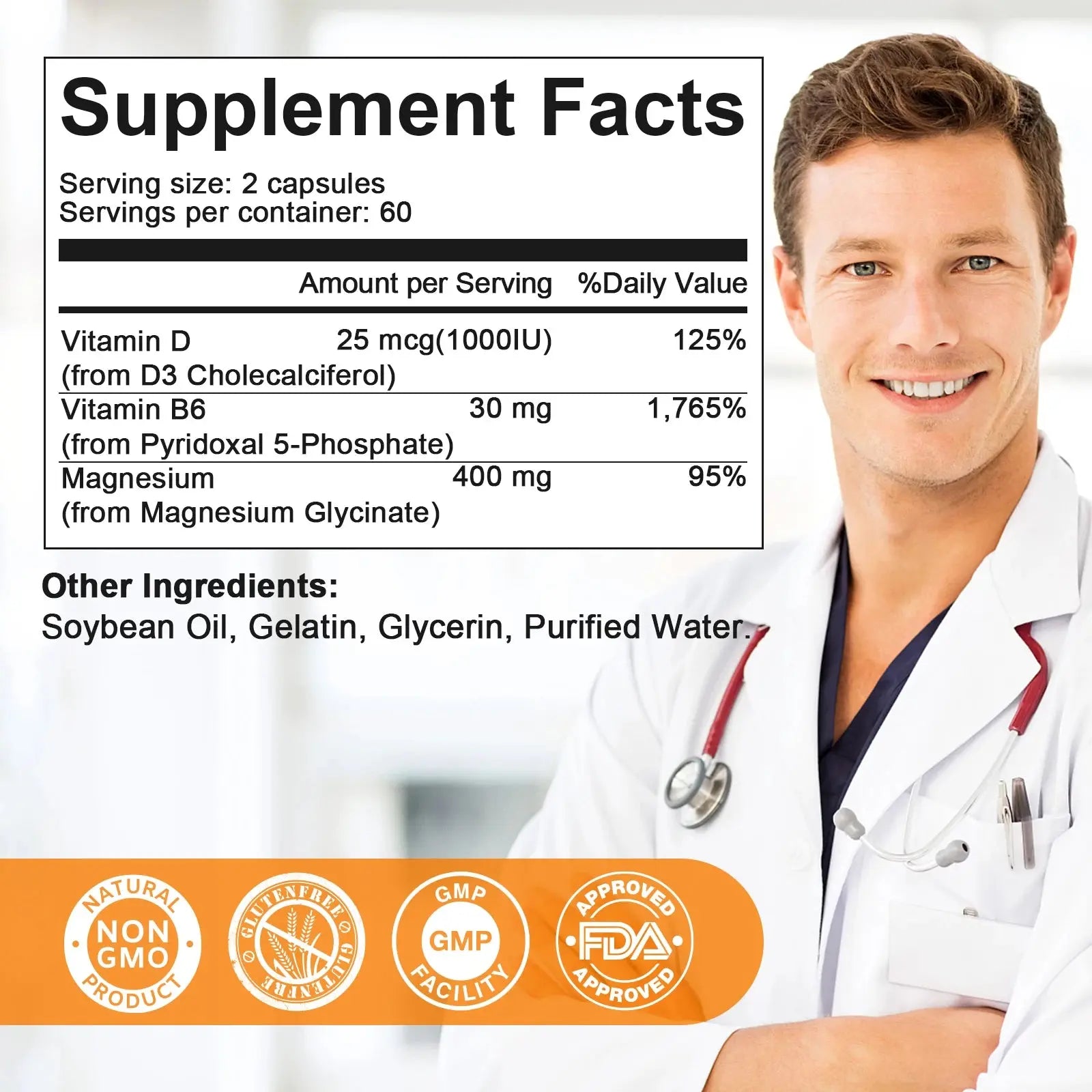 Magnesium Glycinate with Vitamin B6,D3, High Bioavailability Magnesium for Sleep & Calm Support, Nervous, Muscle & Bone Health Nova Trendz