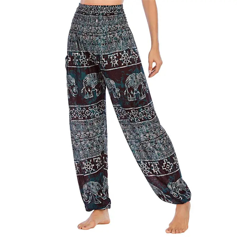 Yoga Pants Women Hippie Harem Printed Leggings Boho High Waisted Pantalone De Mujer Cintura Alta Calca Feminina Beach - Nova Trendz
