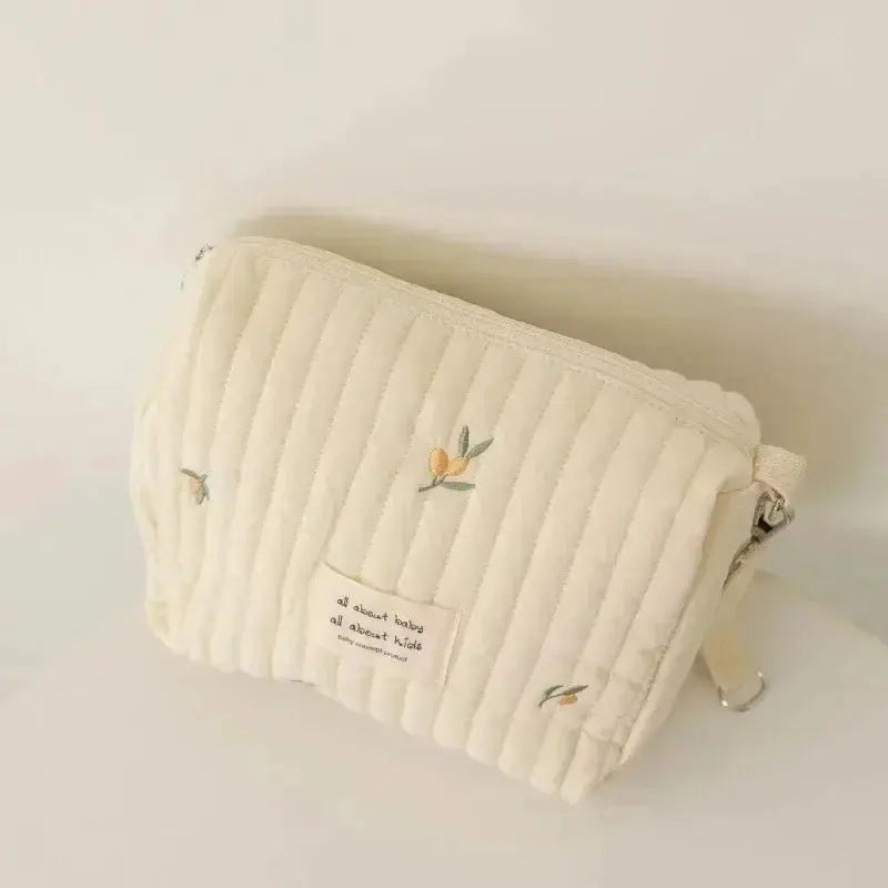 Portable Stroller Nappy Bag Quilted Baby Diaper Caddy Organizer Embroidered Mommy Bags Babies Accessories Changing Bag Storage Nova Trendz