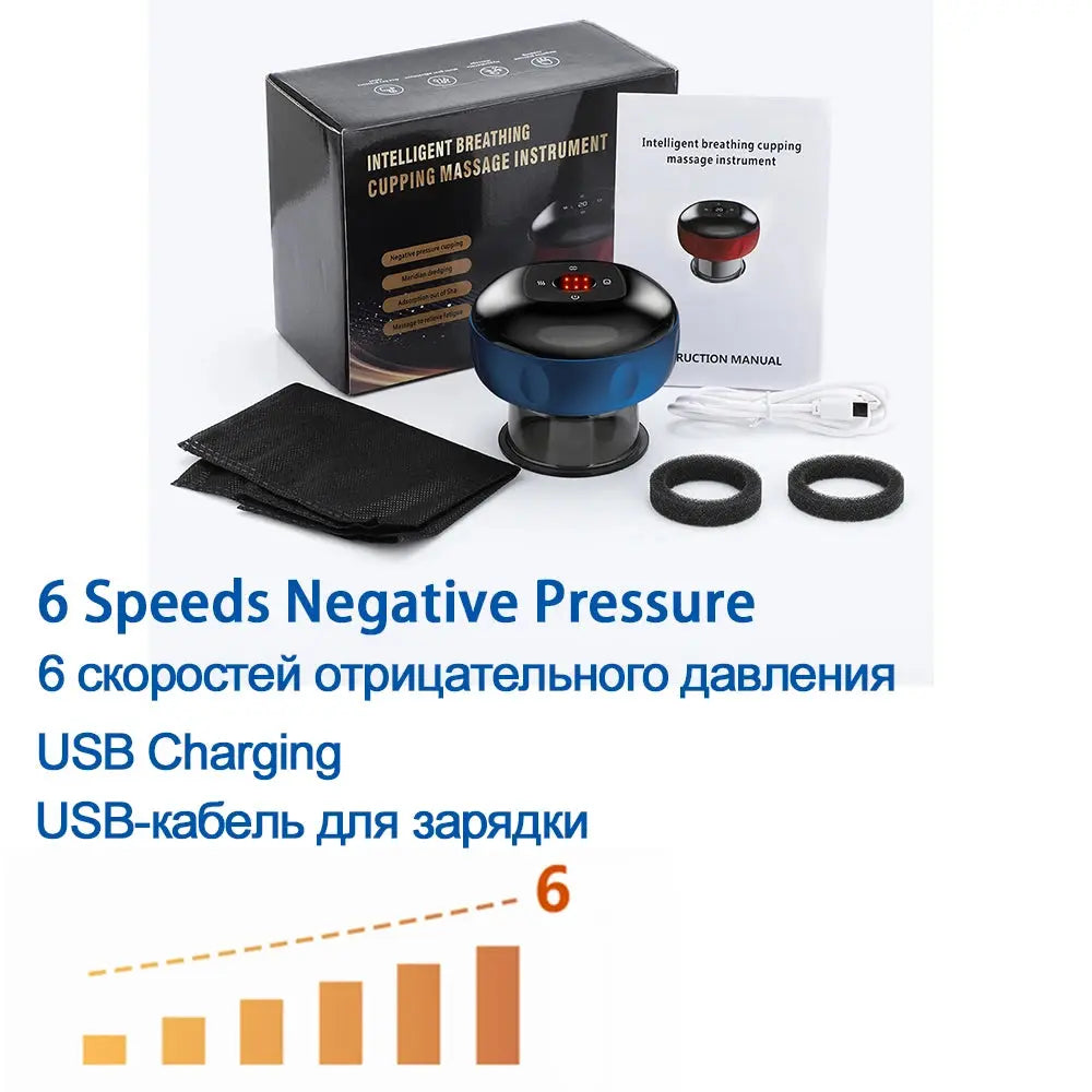 Body Scraping Massage Smart Electric Vacuum Cupping Heating Suction Cup Device Back Neck Arm Massger 6/12 Level Cupping Nova Trendz