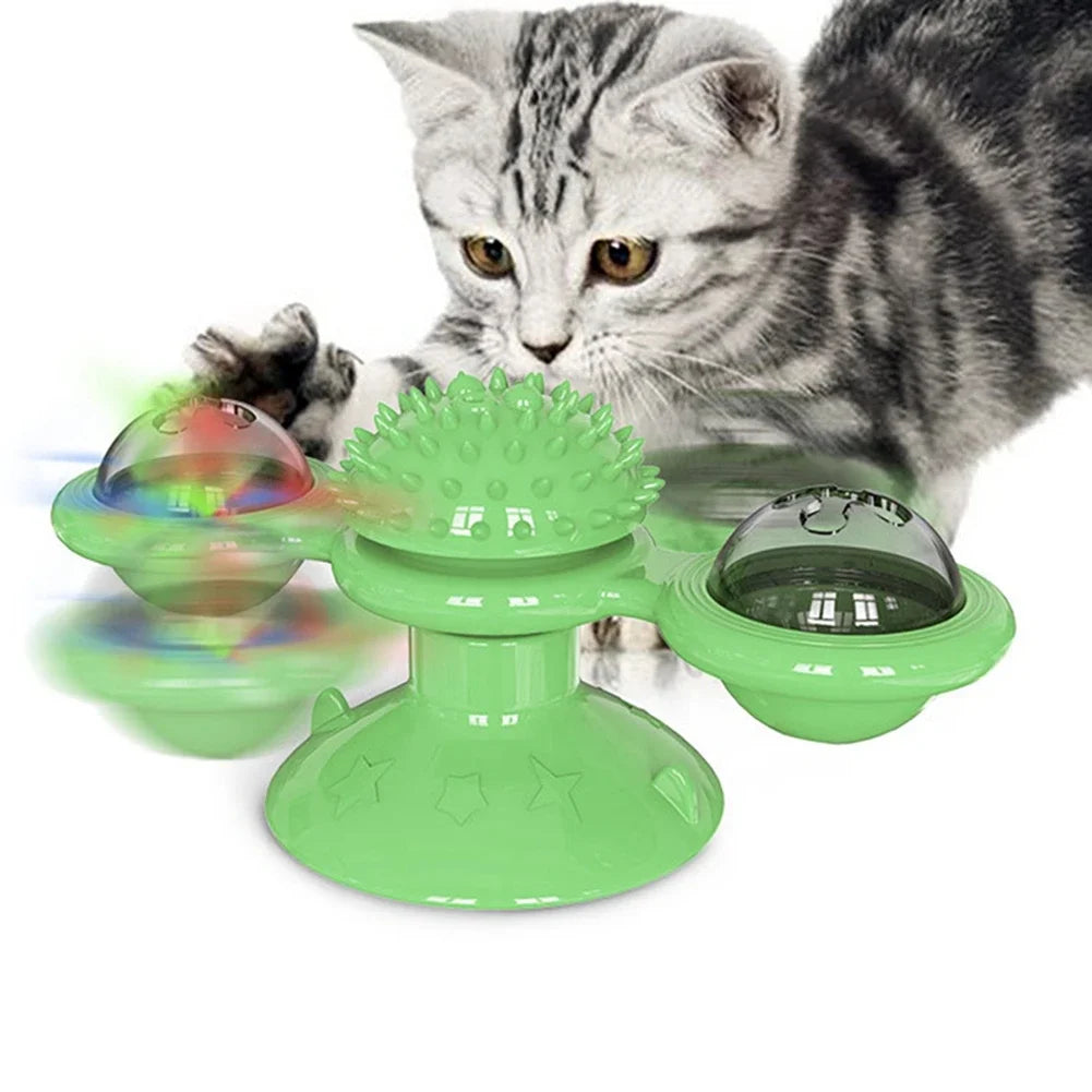 Kitten Toys For Indoor Cats Spinning Massage Toys For Kitten Wall Mount Cats Spinner Exercise Toy For Small Medium Large Cats