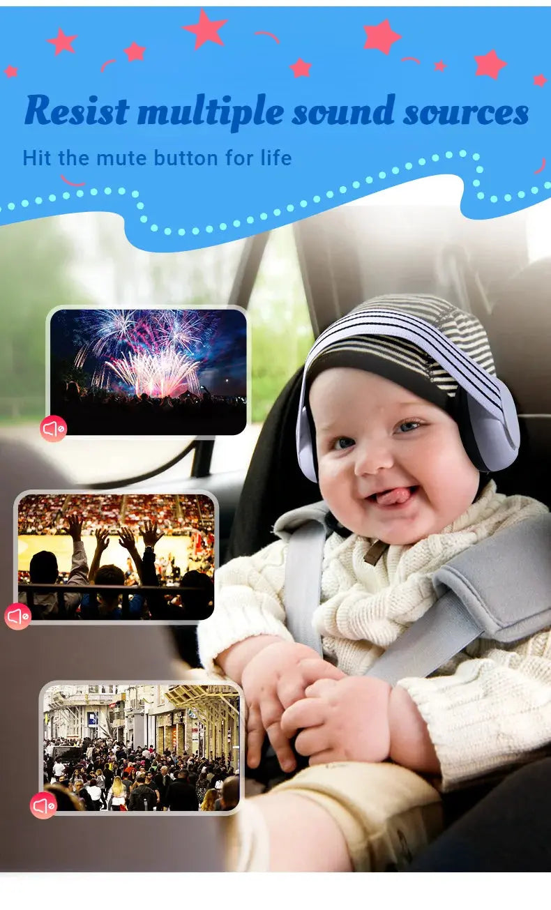 Baby Earmuff Mini-headset Adjustable Noise-proof Ear Protection Kids' Outdoor Sleep and Airplane Anti-noise Earmuffs Nova Trendz
