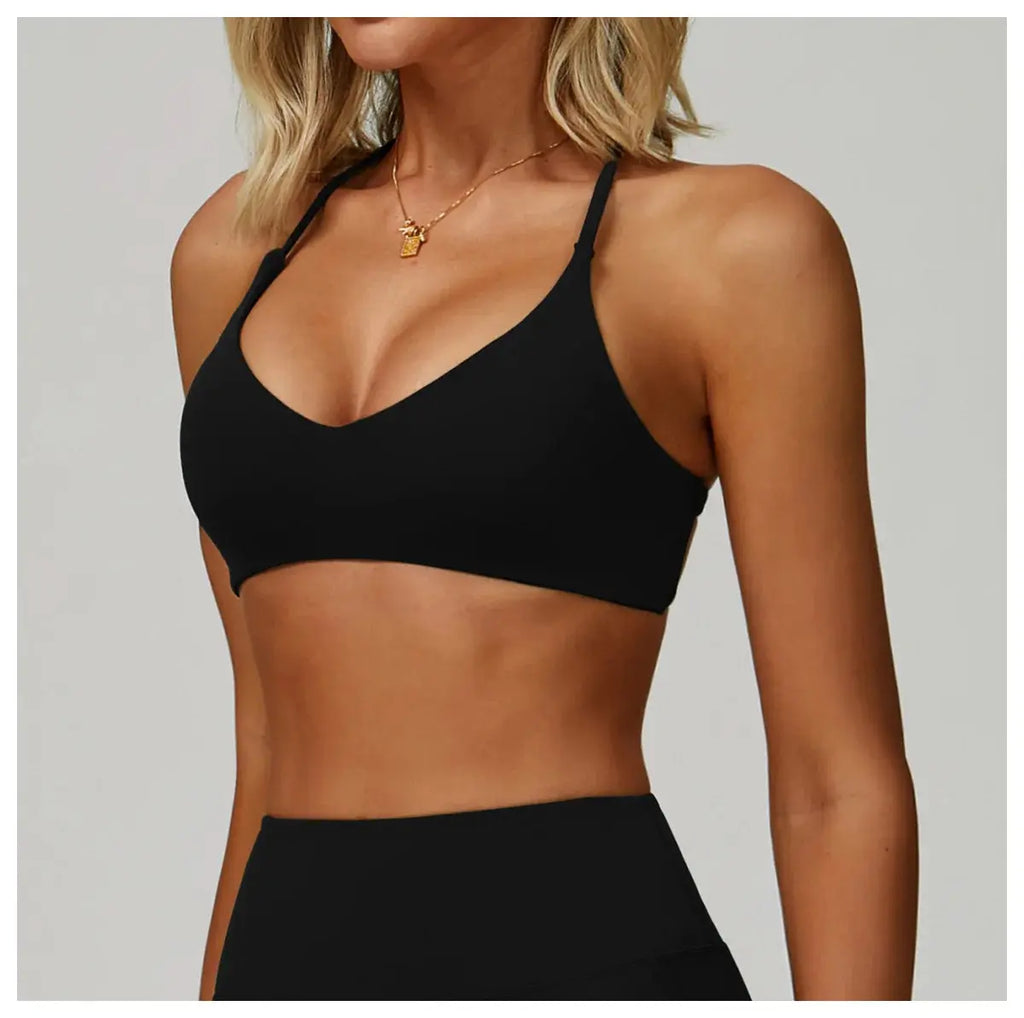 Hearuisavy Breathable Sports Bra Women Quick Drying ShockProof Gym Workout Top Casual Yoga Clothing Push Up Running Fitness Bras - Nova Trendz