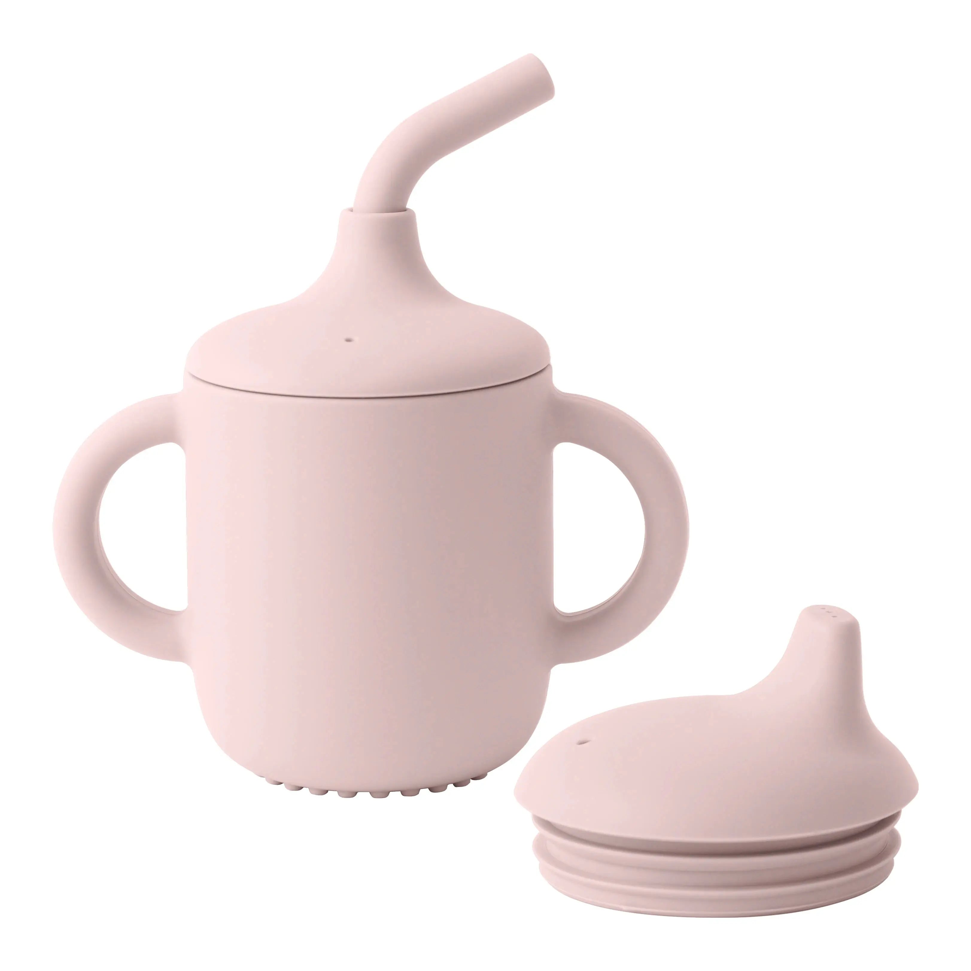 1PCS Two Lids Baby Silicone Straw Cup BPA Free Portable Storage Snack Container Feeding Cup Kids Learning Drink Cup Baby Stuff Nova Trendz
