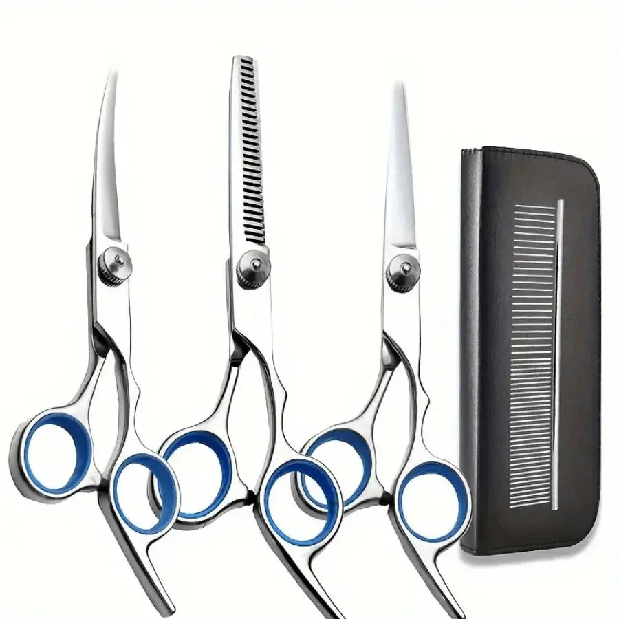 Dog Grooming Scissors Kit Professional Pet Cleaning And Grooming Tool Set- Safety Round Tip Stainless Steel hair scissors - Nova Trendz