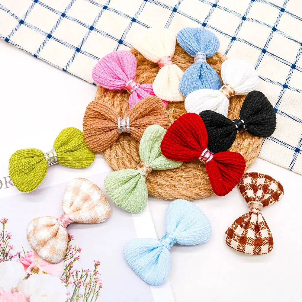 20PCS Cute Pet Dog Hairpin Cat Dog Solid Color Plaid Bow Hair Clips for Dogs Boutique Clips Dog Grooming Hair Accessories - Nova Trendz
