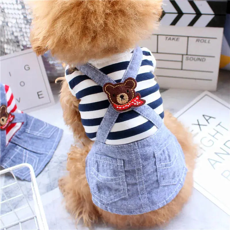 Cute Pets Clothes For Yorkshire Terrier Dogs Little Puppies Small Animals Breeds Striped Summer Wedding Princess Cats Dresses - Nova Trendz