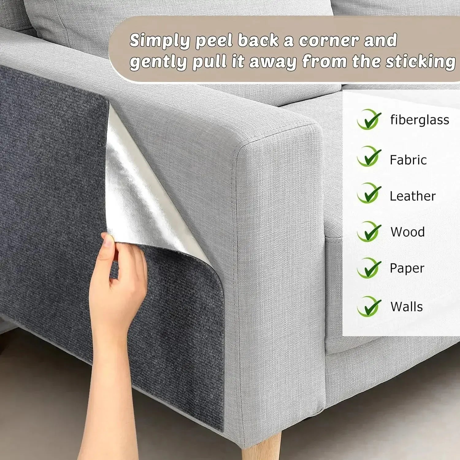 7 Colors Cat Scratcher Sofa Protector Cats Scratcher Pad Board Protection Trimmable Self-adhesive Carpet DIY Cat Scratch Mat - Nova Trendz