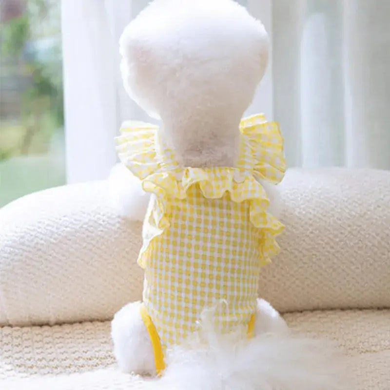 Washable Female Dog Diapers Suspenders Plaid Pet Physiological Pants Dog Shorts for Small Dogs Pet Products Cute Dog Underwear Nova Trendz