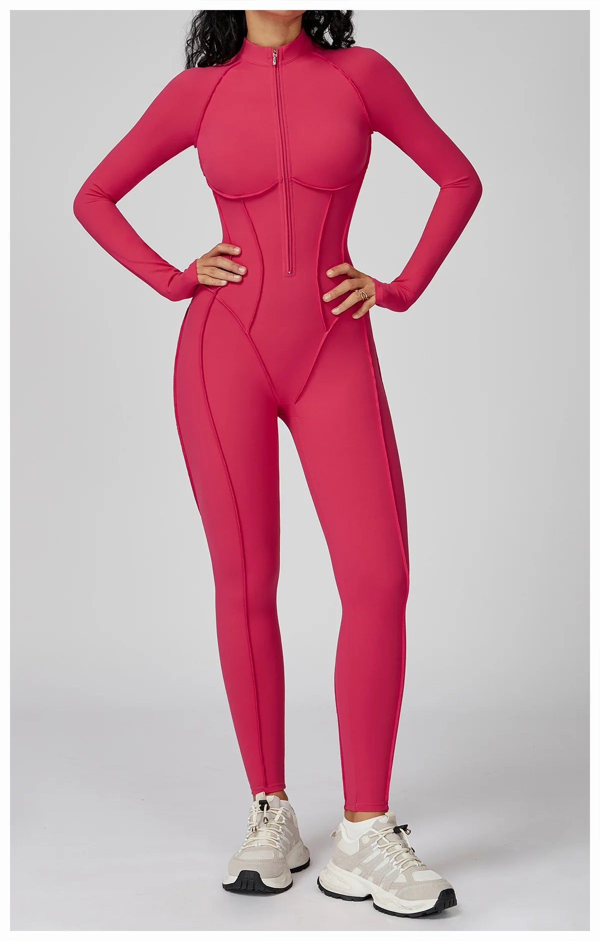 Yoga Bodysuit Long Sleeved Women's Tracksuits Gym Zipper Jumpsuits Sports Workout High-intensity Fitness One-piece Tights Suit Nova Trendz