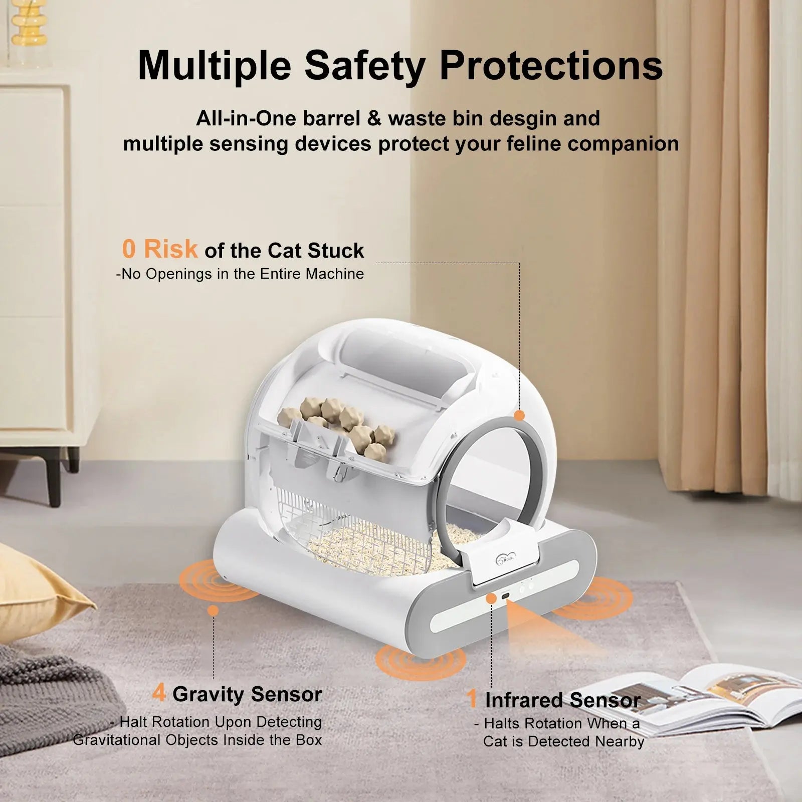 DOEL  Automatic Cat Litter Box Self Cleaning with App Control & Cat Litter Mat Smart Cat Toilet for Multiple Large Cats Nova Trendz