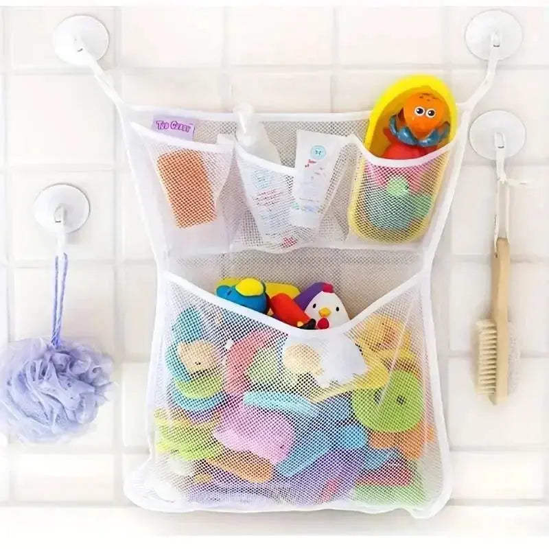 Baby Bathroom Mesh Bag Shower Bath Toys Storage with Strong Suction Cups Bathroom Toy Organizer Pouch for Kids Toddlers Nova Trendz