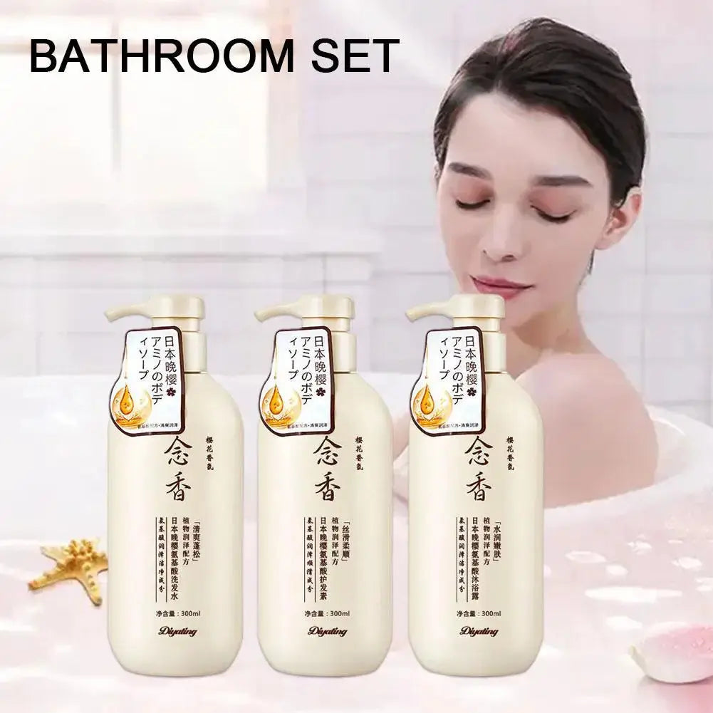 3 Pack  Shampoo And Conditioner & Body Wash Set,  Evening Shampoo, Thick Smooth Hair Nova Trendz
