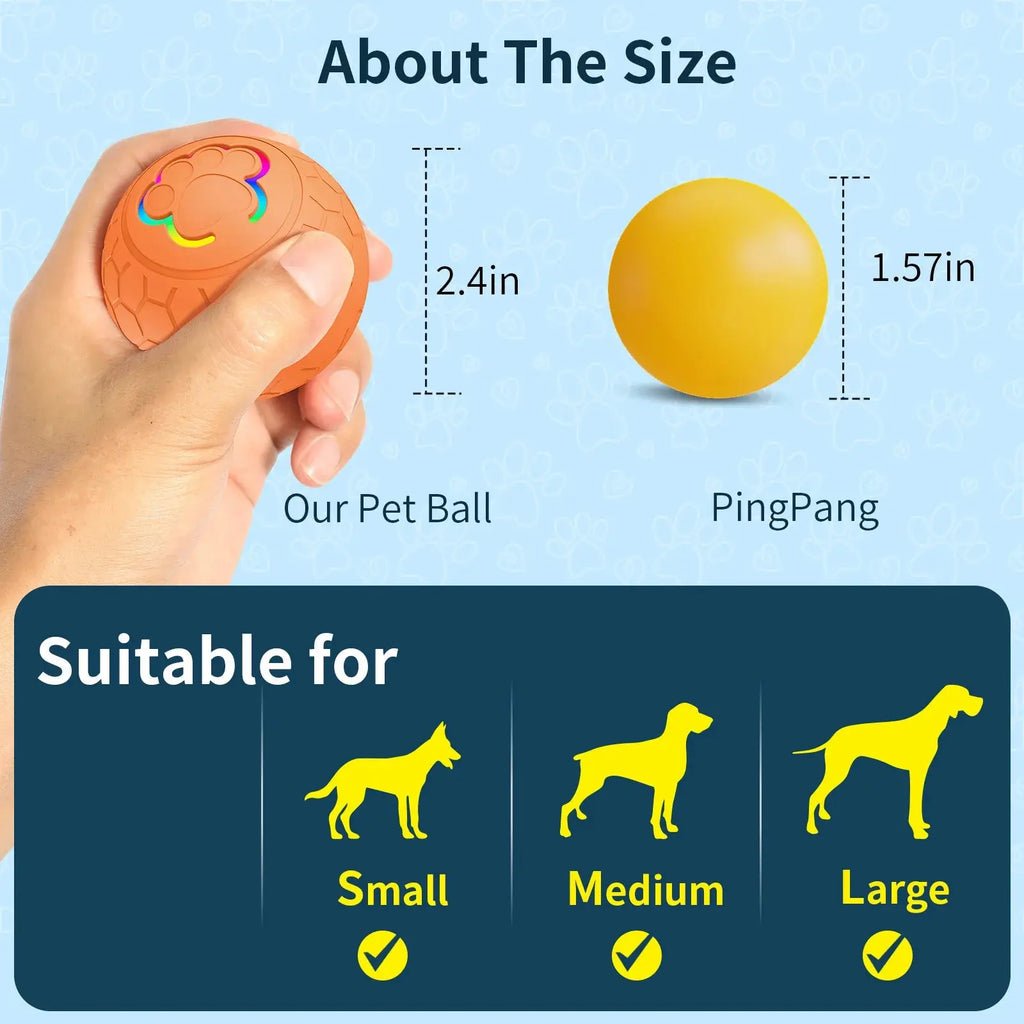Smart Dog Toy Ball Electronic Interactive Pet Toy Ball USB Automatic Bouncing Rolling Toy Ball With RGB Lights Puppy Cat Product - Nova Trendz