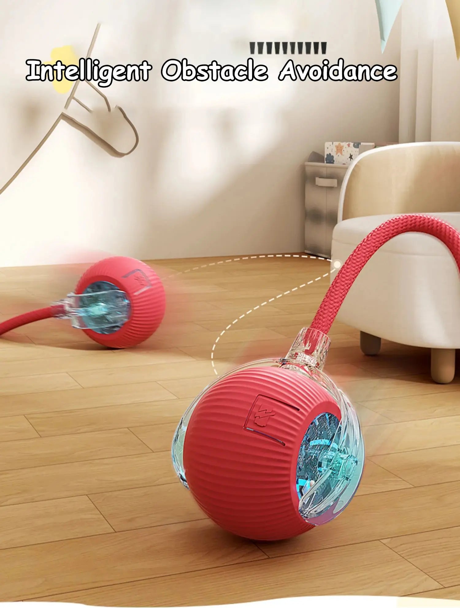 New Cat Interactive Ball Toy Automatic Rolling Ball Faux Tail Rechargeable Smart Pet Electric Toy Dog Cat Training Imitate Mouse - Nova Trendz