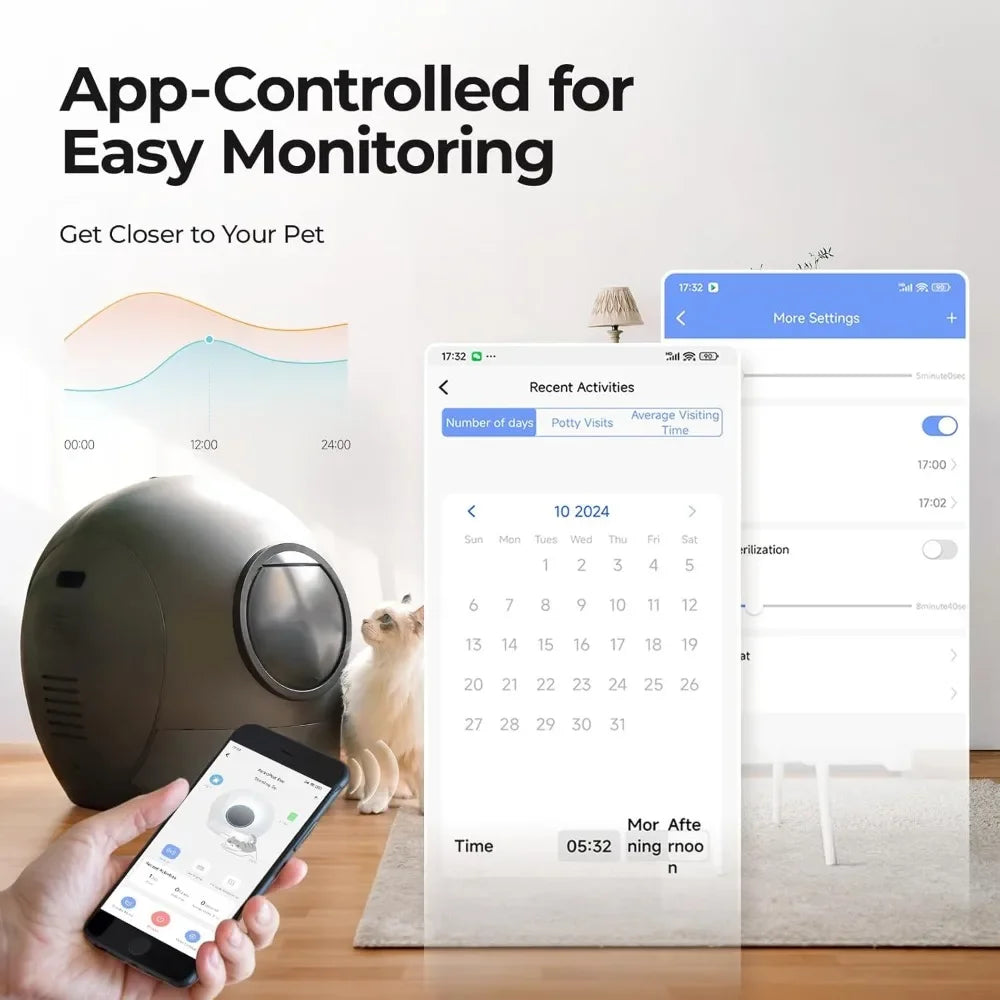 Self-Cleaning Extra Large Automatic Cat Litter Box – APP Control, Safe Alert & Smart Health Monitor