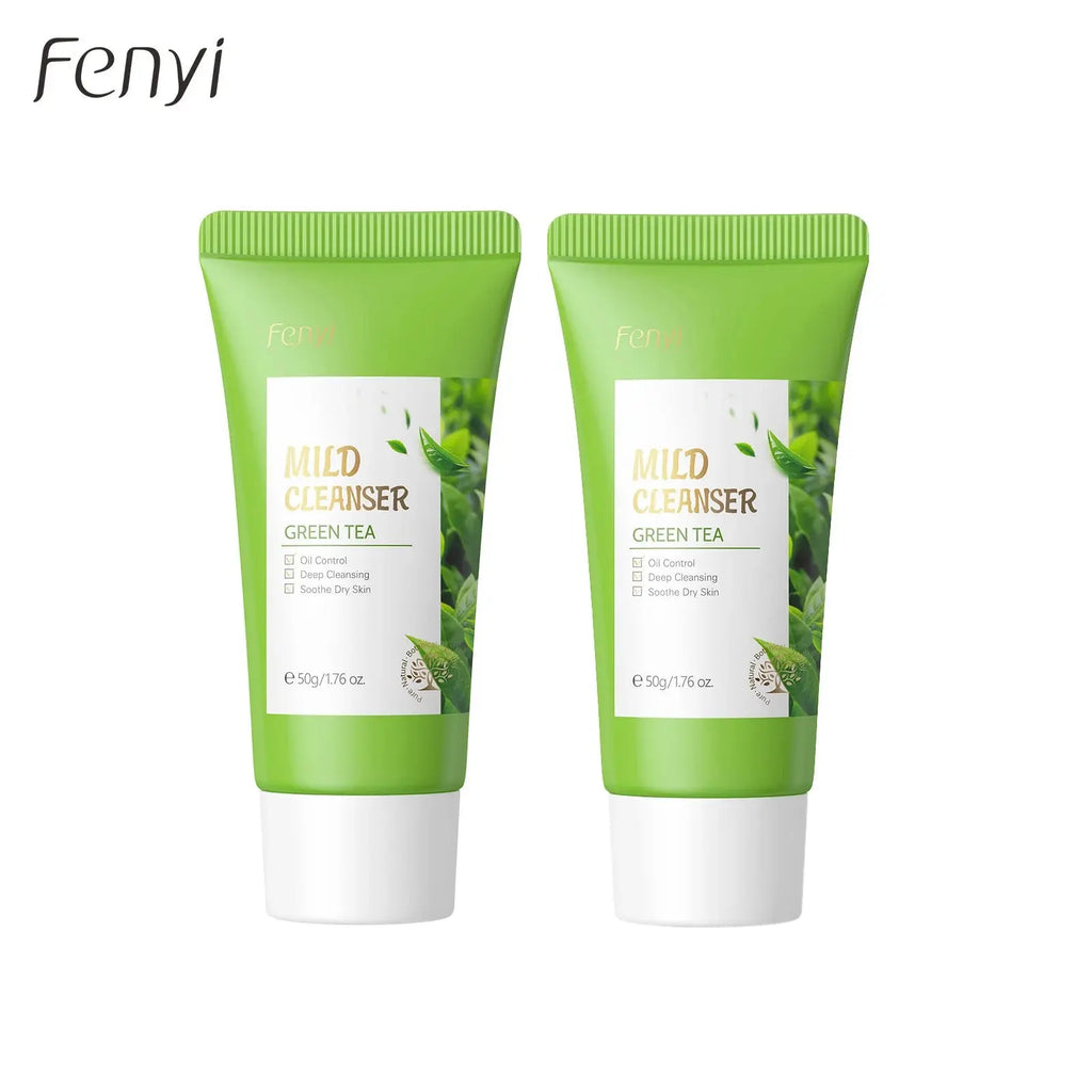 Green Tea Facial Cleanser 50g Skin Deep Cleansing Moisturizing Blackhead Removal Skincare Face Wash Foam Face Cleanser Skin Care - Nova Trendz