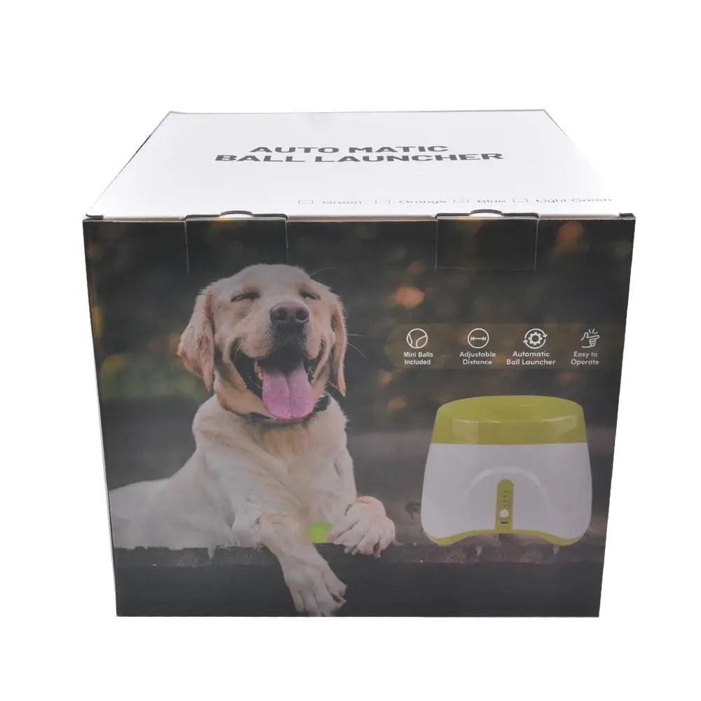 With 5 balls Automatic Ball Launcher for Dogs 3 Adjustable Distances Settings,Improves the dog's intelligence Outdoor pet game - Nova Trendz