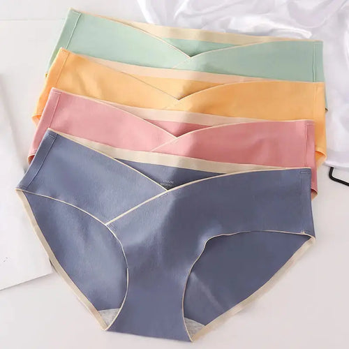 5PCS Cotton Maternity Panties High Waist Pregnant Panties Adjustable Belly Support Briefs for Pregnant Women Solid Color Panties Nova Trendz