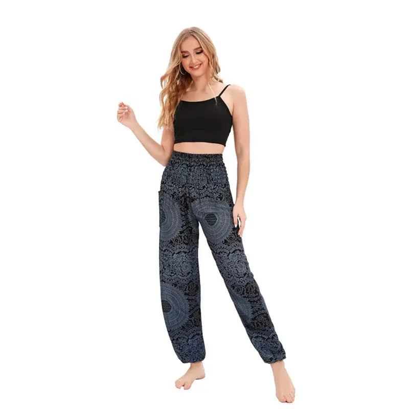 Yoga Pants Women Hippie Harem Printed Leggings Boho High Waisted Pantalone De Mujer Cintura Alta Calca Feminina Beach - Nova Trendz