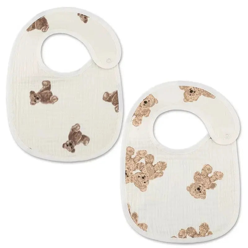 2pcs Newborn Baby Cotton Gauze Bibs Waterproof Infant Boys Girls Burp Cloths Printing Scarf Toddler Saliva Towel Feeding Stuff Nova Trendz