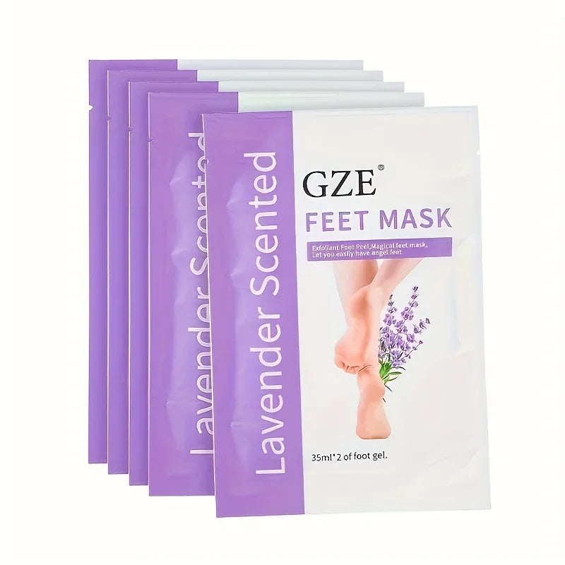 GZE Foot Peel Mask Skin Exfoliating Foot Masks for Dry, Rough Cracked Feet Heels, Callus, Dead Skin Remover - Feet Peeling Mask