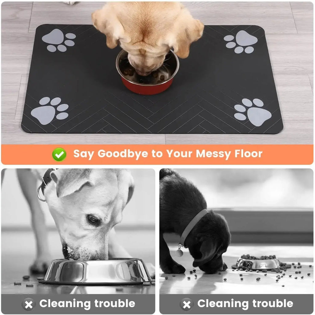 Pet Feeding Mat-Absorbent Pet Placemat for Food and Water Bowl, with Waterproof Rubber Backing, Quick Dry Water Mat for Dog Cat - Nova Trendz