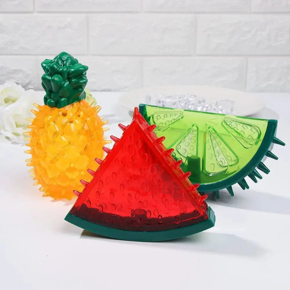 Pet Cooling Chew Toy Reusable Dog Cat Toy Teething Summer Cooling Watermelon Pineapple Lemon Durable Ice Frozen Fruit Shape Toys - Nova Trendz