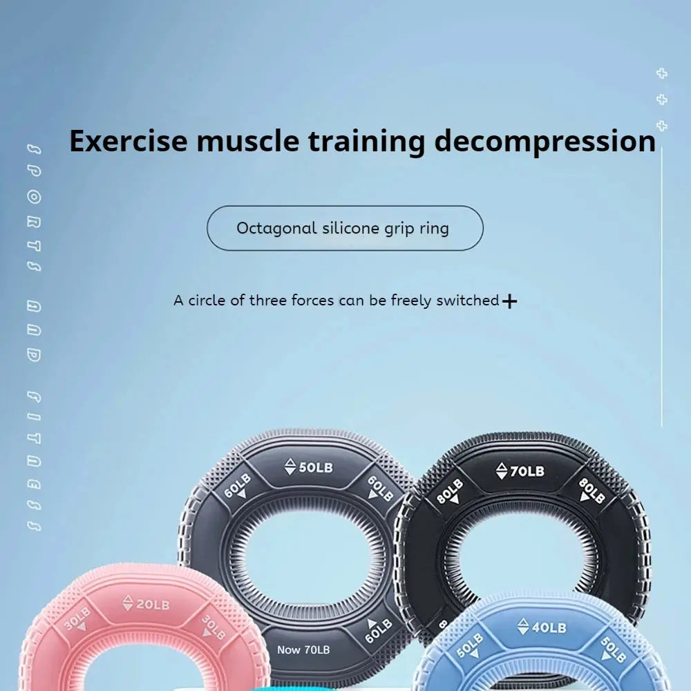 Octagonal Grip Ring Resistance Silicone Hand Exerciser Arm Strength Training Equipment Non-Slip Home Gym Fitness Workout Tool Nova Trendz