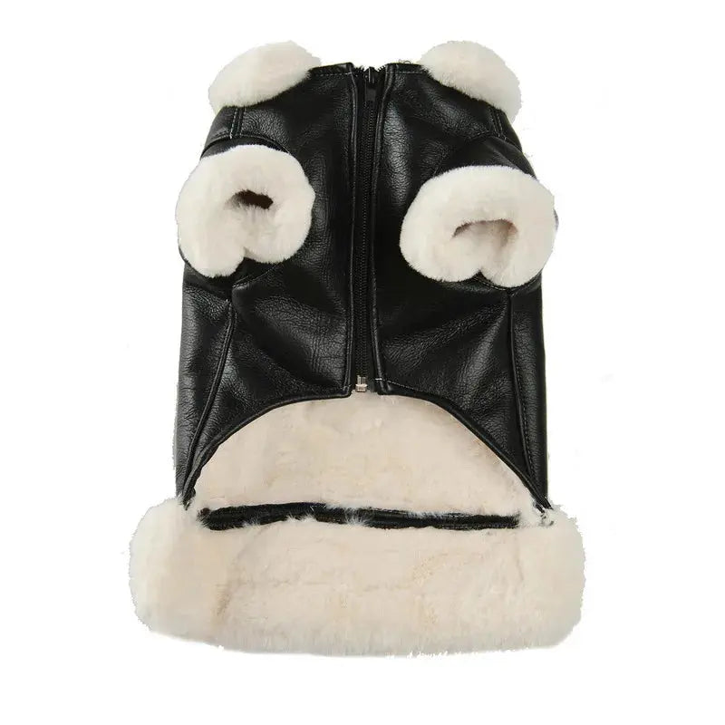 Flying Eagle PU Dog Clothes Plus Velvet Warm Pet Dog Coat Winter Thicken Leather Puppy Jacket Clothes For Small Medium Dogs Cats - Nova Trendz