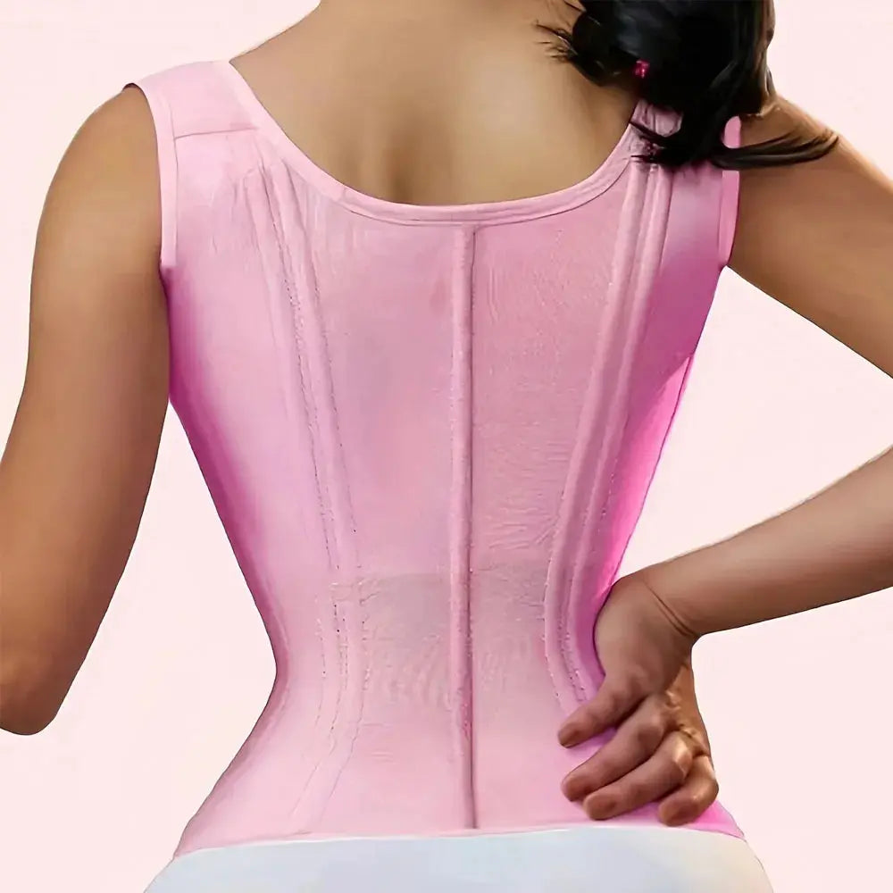 Popular High-Elasticity Court-Style Mesh Waist Cincher Corset Vest with Zipper and Button Closure Vintage Shapewear for Women - Nova Trendz