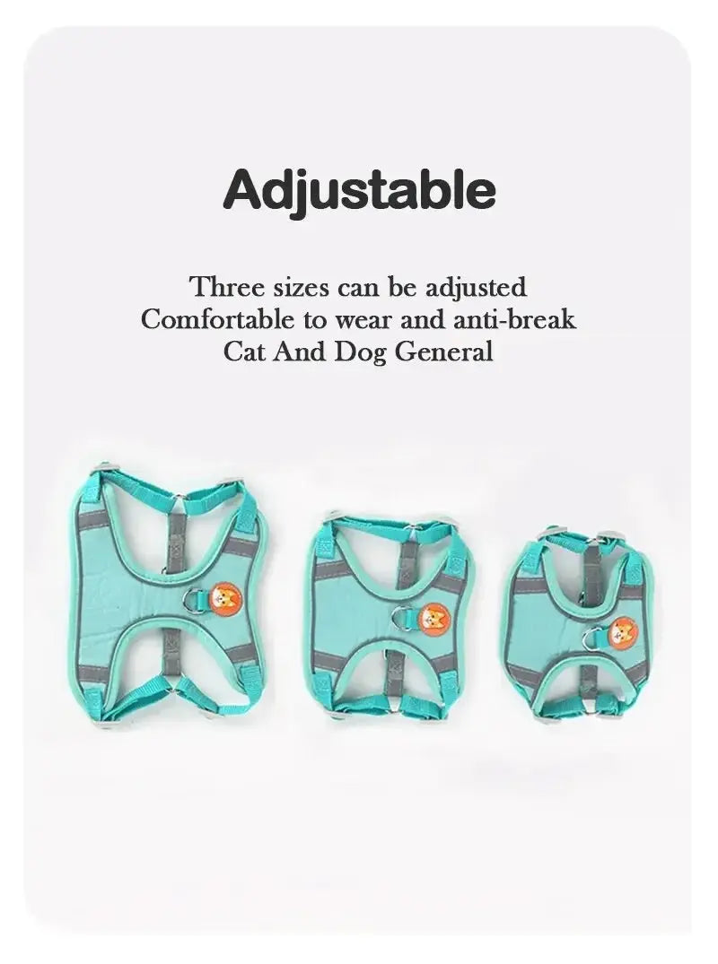 Booteely Pet Suede Chest Harness Vest Dog Cat Strap Reflective Leash Retractable For Small Light And Convenientn - Nova Trendz