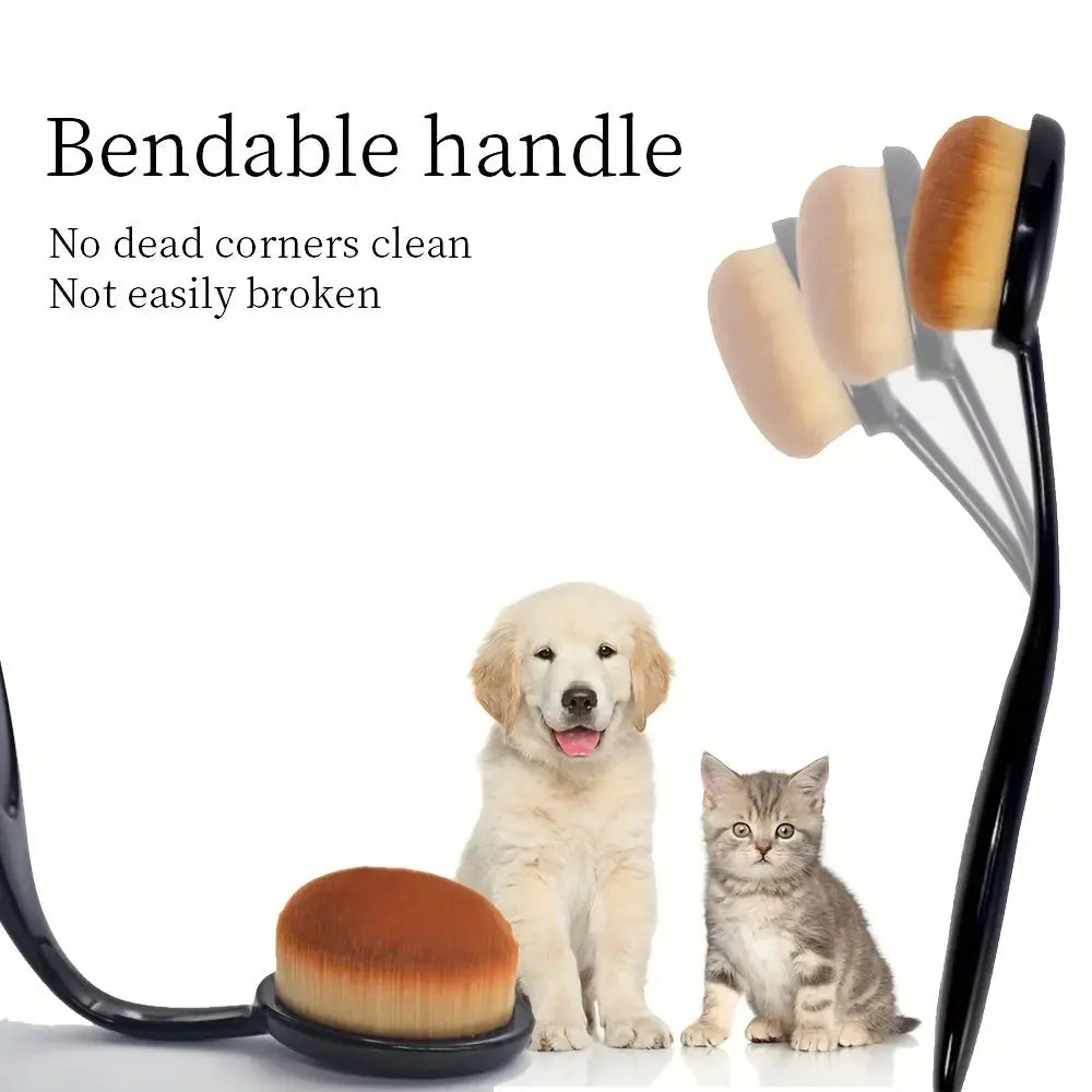 Pet Ear Cleaning Brush with Soft Plastic Bristles – Gentle Paw Cleaner for Dogs and Cats, Comfortable Oval Shaped Handle Nova Trendz