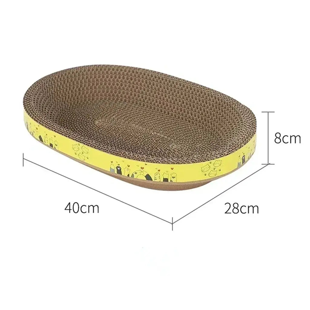 Cat Scratching Board Protect Furniture Grinding Claw Toys Oval Corrugated Paper Wear-resistant Cat Nest Cat Accessories - Nova Trendz