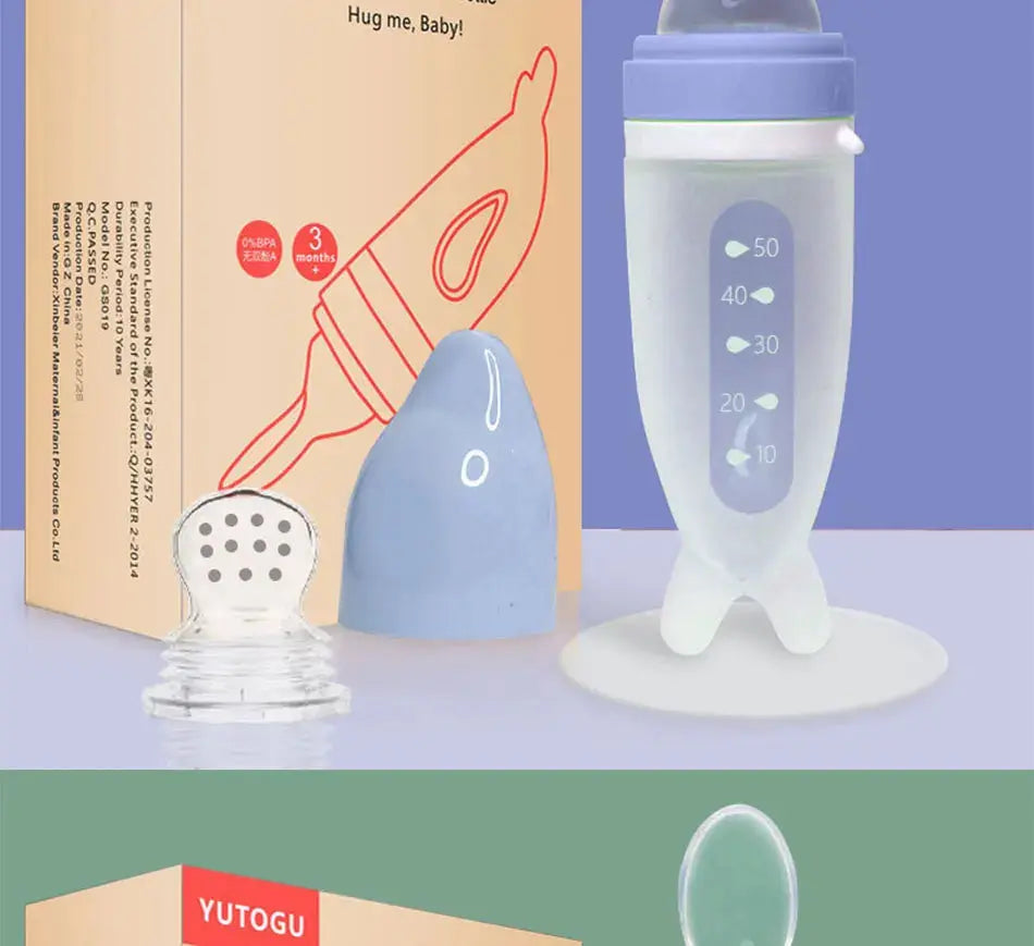 Baby Feeding Bottle Dolphin Silicone Rice Cereal Spoon Newborn Tableware Baby Goods Feeding Spoon Nova Trendz