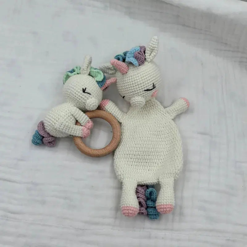 Baby Security Blanket Towel Feeding Bib Soft Towel Cotton Burping Cloth Infant Shower Gift Knitted Lovely Animal Rattle Sleep To Nova Trendz