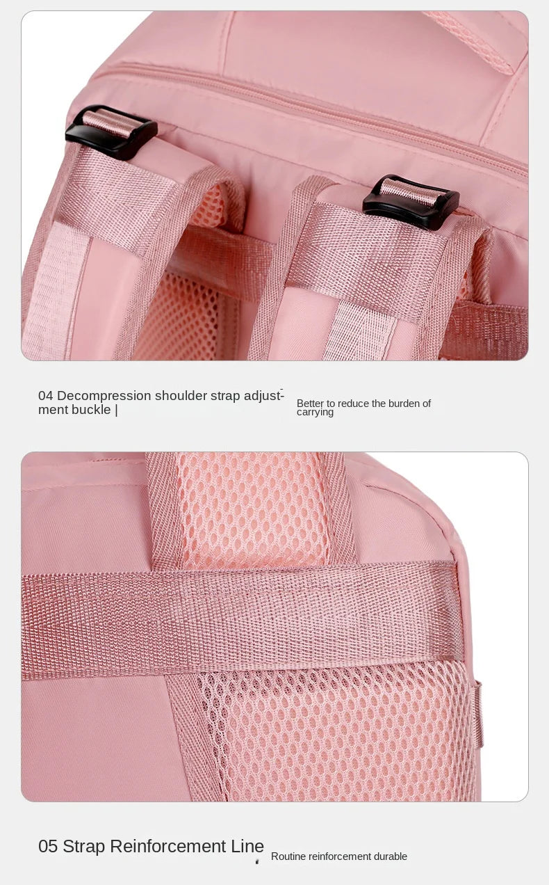 Mummy Bag Nappy Backpack Large Capacity Multifunction Cabin Bag with Shoe Storage Multilayer Separation Waterproof Diaper Bags