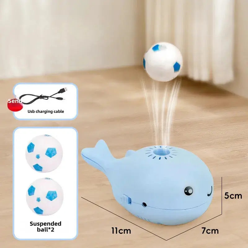 Interactive Cat Toys Electric Jet Floating Ball Cat Toy Whale Shaped Cat Toy Portable USB Dual Function Fan Pet Toy for Teaser Nova Trendz