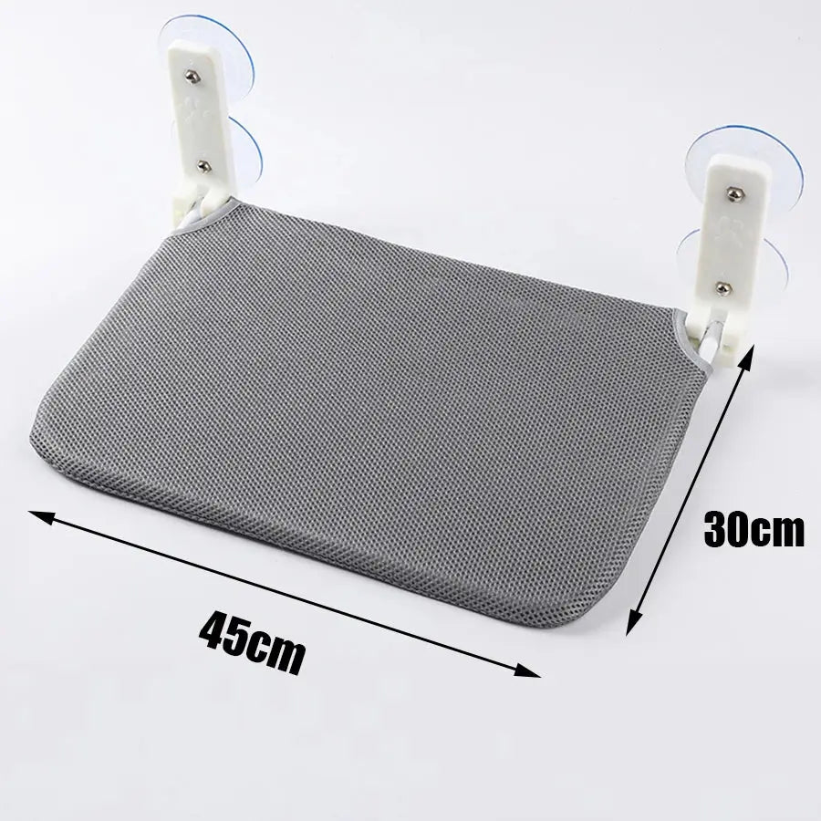 Assembly free folding cat hammock plush mesh cat window wall jumping platform double suction cup cat hammock - Nova Trendz