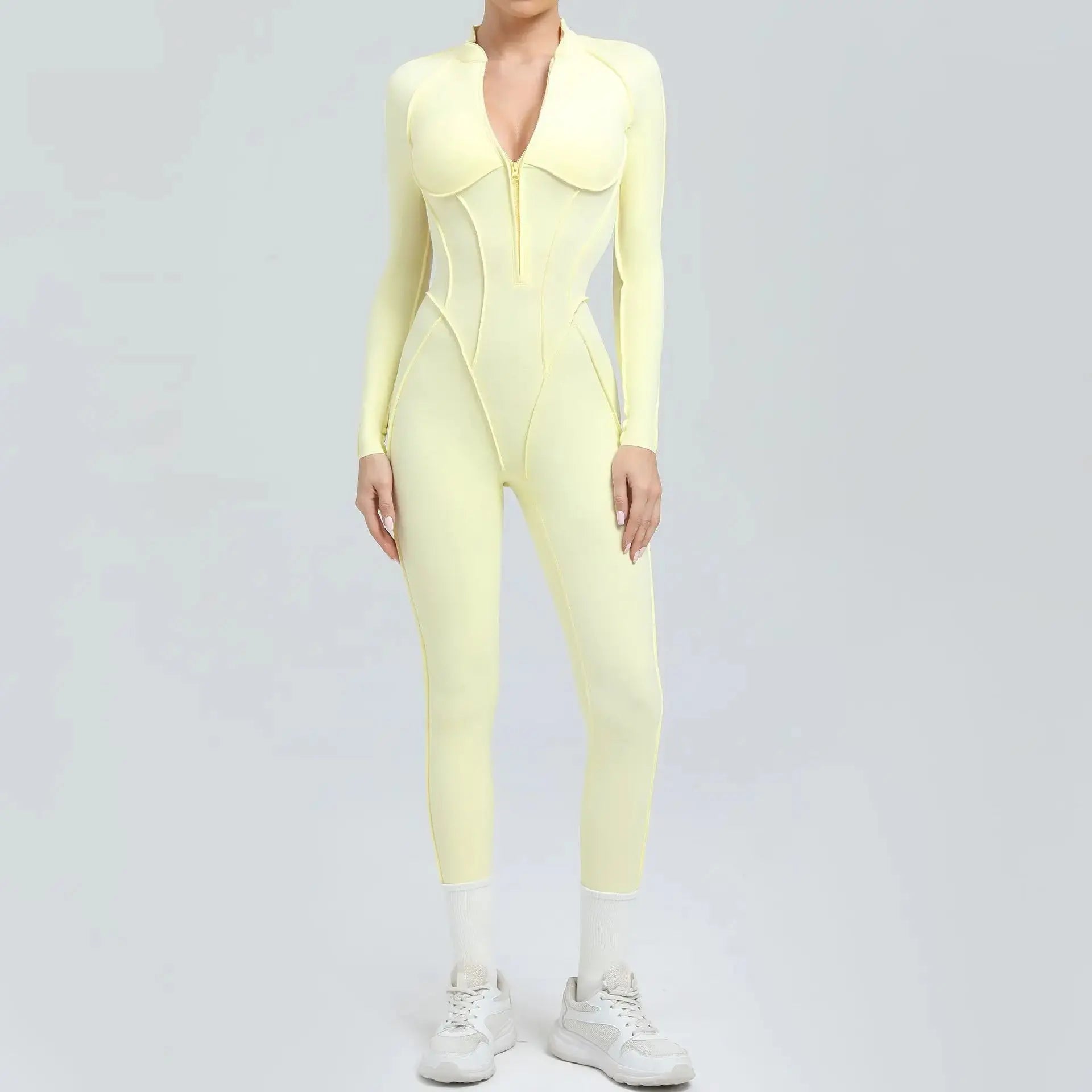 New Seamless Yoga Jumpsuits Sports Fitness Hip-lifting Backless Skinny Zipper One-Piece Workout Clothing Gym Bodysuit for Women - Nova Trendz